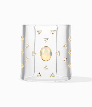 Anzar in Plexi and White Gold and Diamond Cuff