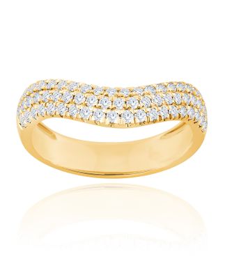 BERCEAU Bombée 18K Yellow Gold and White Diamond Ring