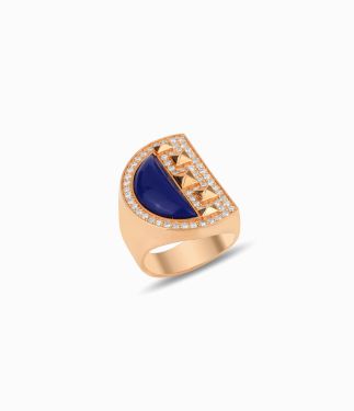 Neutra-Cairo 18K Rose Gold with Lapis Lazuli Ring