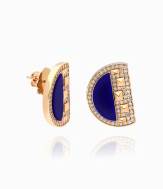Neutra-Cairo 18K Rose Gold with Lapis Lazuli Studs Earrings