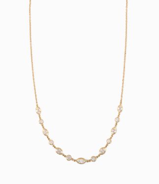 Graduated Round and Marquise Sophia Diamond in 14K Yellow Gold Choker Necklace
