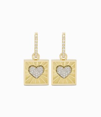 Love Wins 18K Yellow Gold and Diamond Earrings