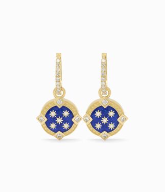 The Universe 18K Yellow Gold with Navy Enamel Earrings