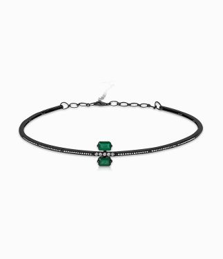 Scala in 18K Gold and Emeralds Choker